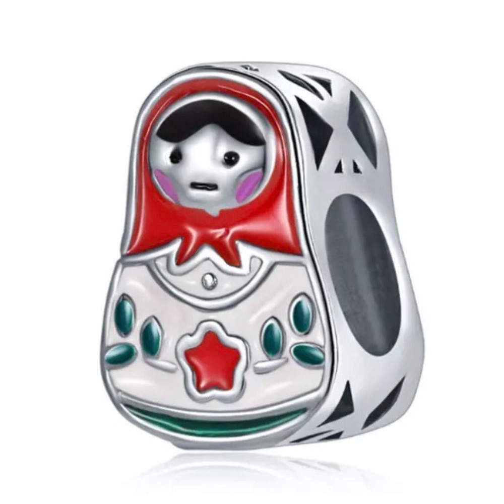 Babushka Russian Stacking Doll Charm - Not Pandora
